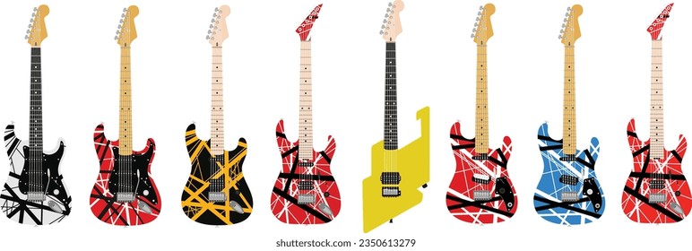 80s Glam Rock Music Electric Guitars