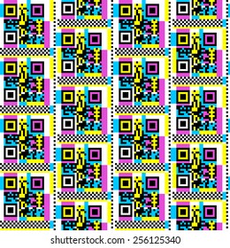 80s inspired QR code pattern