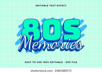 80s memories 3d editable vector text effect. trendy style text effect