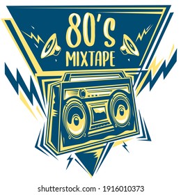80s mixtape - music boombox design