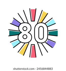 80er Jahre Nostalgie Farbe Symbol Vektorgrafik. 80er Jahre Nostalgie-Zeichen. isolierte Symbol-Illustration