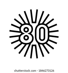 80s nostalgia line icon vector. 80s nostalgia sign. isolated contour symbol black illustration
