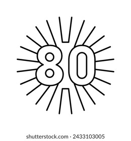 80s nostalgia line icon vector. 80s nostalgia sign. isolated contour symbol black illustration