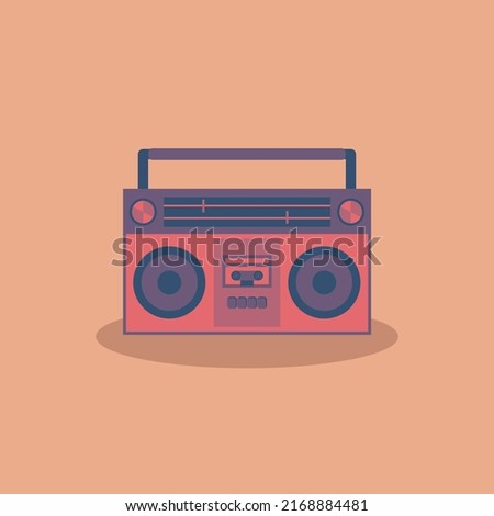80's Old radio vector illustration with pink red and blue based color for your project or anything