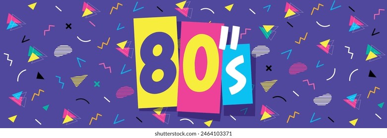 80's on color graphic background