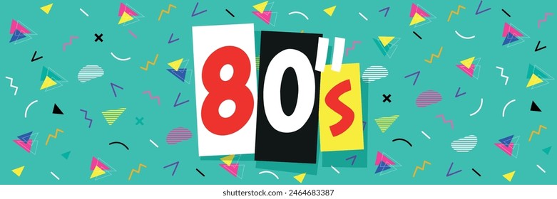 80's on color graphic background