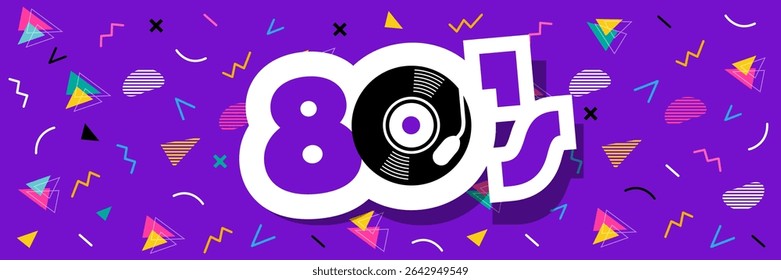 80's on color graphic background