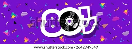 80's on color graphic background