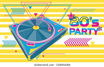 80s  party - funky colorful music design