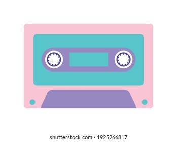80s patch of a cassette vector illustration design