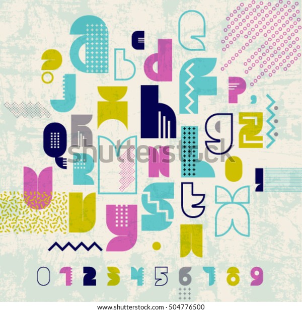 80s retro alphabet banner vintage alphabet stock vector alphabet banner template