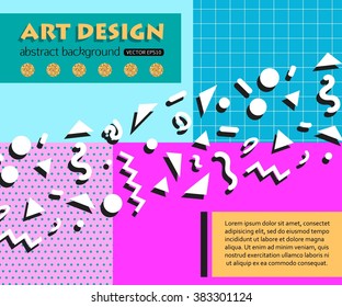 80s Retro Background. 1980s Memphis Design, Vector eps10 format.
