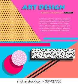 80s Retro Background. Memphis Design. Vector eps 10 format.