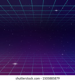 80s Retro design Futurism Sci-Fi Background Illustration