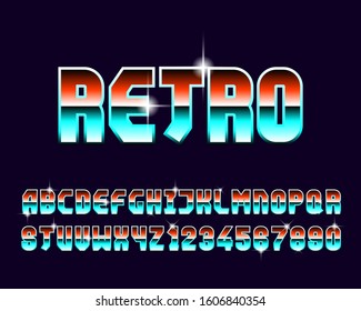 80s Retro font set in vector format