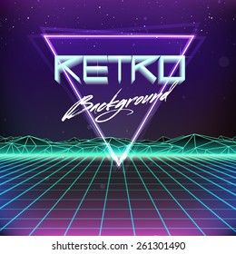 80s Retro Futurism Sci-Fi Background
