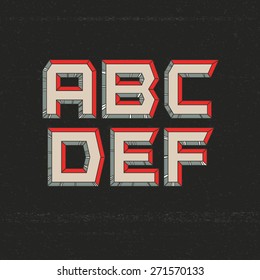 80s Retro Futuristic Font from A to F