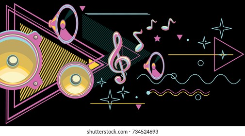 80s retro music design