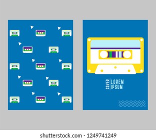 80s, retro music party banner or cover. Old style vector poster