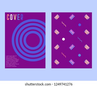 80s, retro music party banner or cover. Old style vector poster