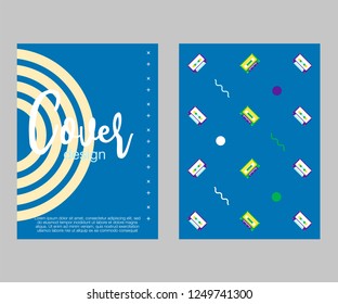 80s, retro music party banner or cover. Old style vector poster