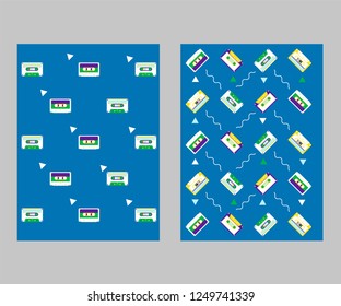 80s, retro music party banner or cover. Old style vector poster