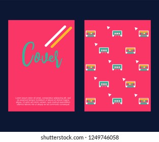 80s, retro music party banner or cover. Old style vector poster