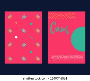 80s, retro music party banner or cover. Old style vector poster