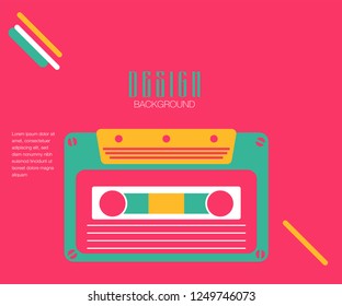 80s, retro music party banner or cover. Old style vector poster