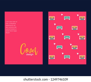 80s, retro music party banner or cover. Old style vector poster