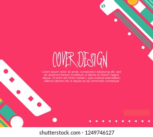 80s, retro music party banner or cover. Old style vector poster