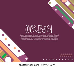 80s, retro music party banner or cover. Old style vector poster