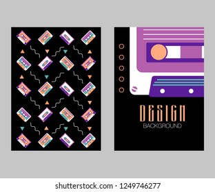 80s, retro music party banner or cover. Old style vector poster