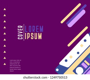 80s, retro music party banner or cover. Old style vector poster