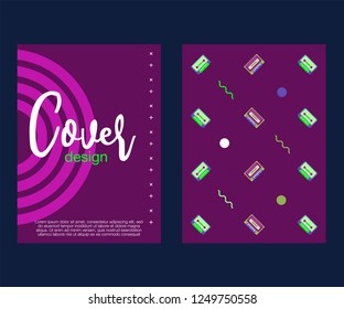 80s, retro music party banner or cover. Old style vector poster