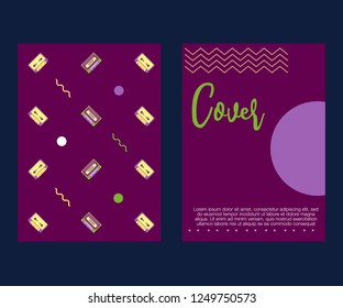 80s, retro music party banner or cover. Old style vector poster