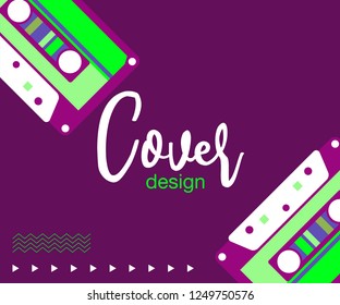 80s, retro music party banner or cover. Old style vector poster