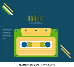 80s, retro music party banner or cover. Old style vector poster