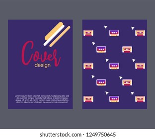 80s, retro music party banner or cover. Old style vector poster