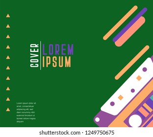 80s, retro music party banner or cover. Old style vector poster