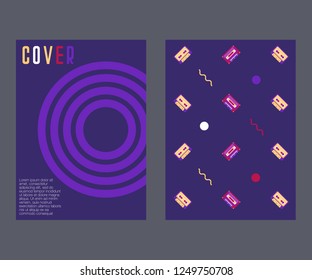 80s, retro music party banner or cover. Old style vector poster