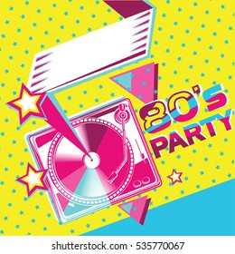 80s retro party poster design