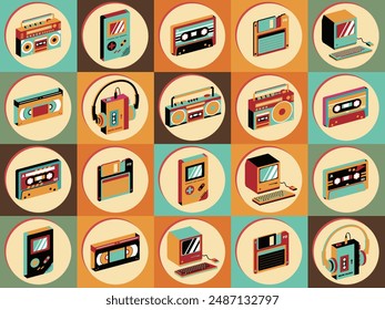 80s Retro Pop Art Collection in 3D