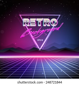 80s Retro Sci-Fi Background