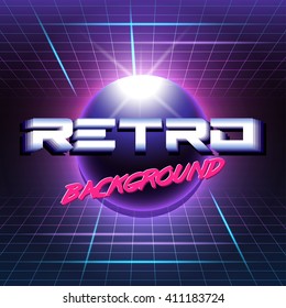 80s Retro Sci-Fi Background VHS. Vector EPS10