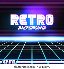 80s Retro Sci-Fi Background VHS. Vector EPS10