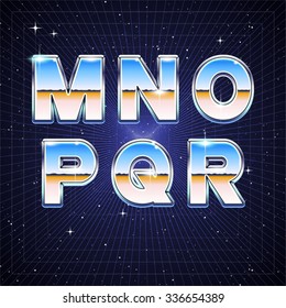 80s Retro Sci-Fi Font from M to R