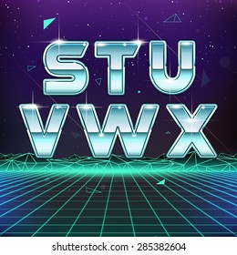 80s Retro Sci-Fi Font from S to X