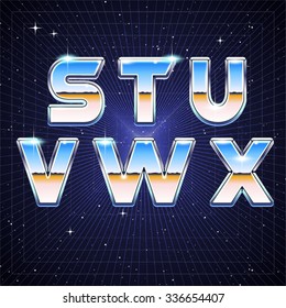 80s Retro Sci-Fi Font From S To X