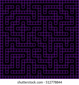 80s Retro Sci-Fi Labyrinth Game Background. Vector illustration.